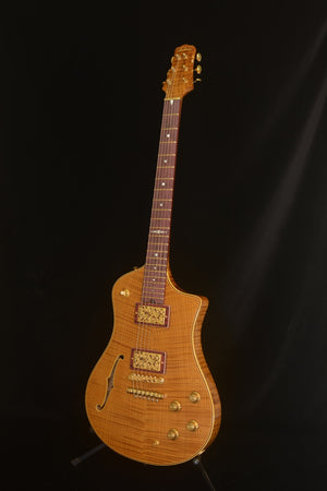 SOLD 2025 Asher Semi Hollow Electro Sonic Master Series - Tempered  Flame Maple with Purple Heart $12,000.00