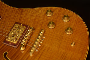 SOLD 2025 Asher Semi Hollow Electro Sonic Master Series - Tempered  Flame Maple with Purple Heart $12,000.00