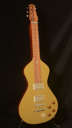 NOW AT WWW.ELECTROHAWAIIAN.COM SOLD 2024 Ben Harper signature Lap Steel Gold Top With Vintage Style Rope Binding!