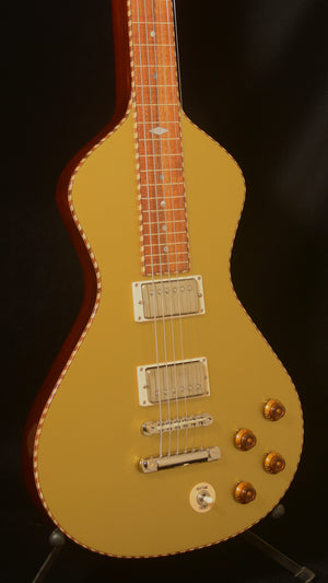 NOW AT WWW.ELECTROHAWAIIAN.COM SOLD 2024 Ben Harper signature Lap Steel Gold Top With Vintage Style Rope Binding!