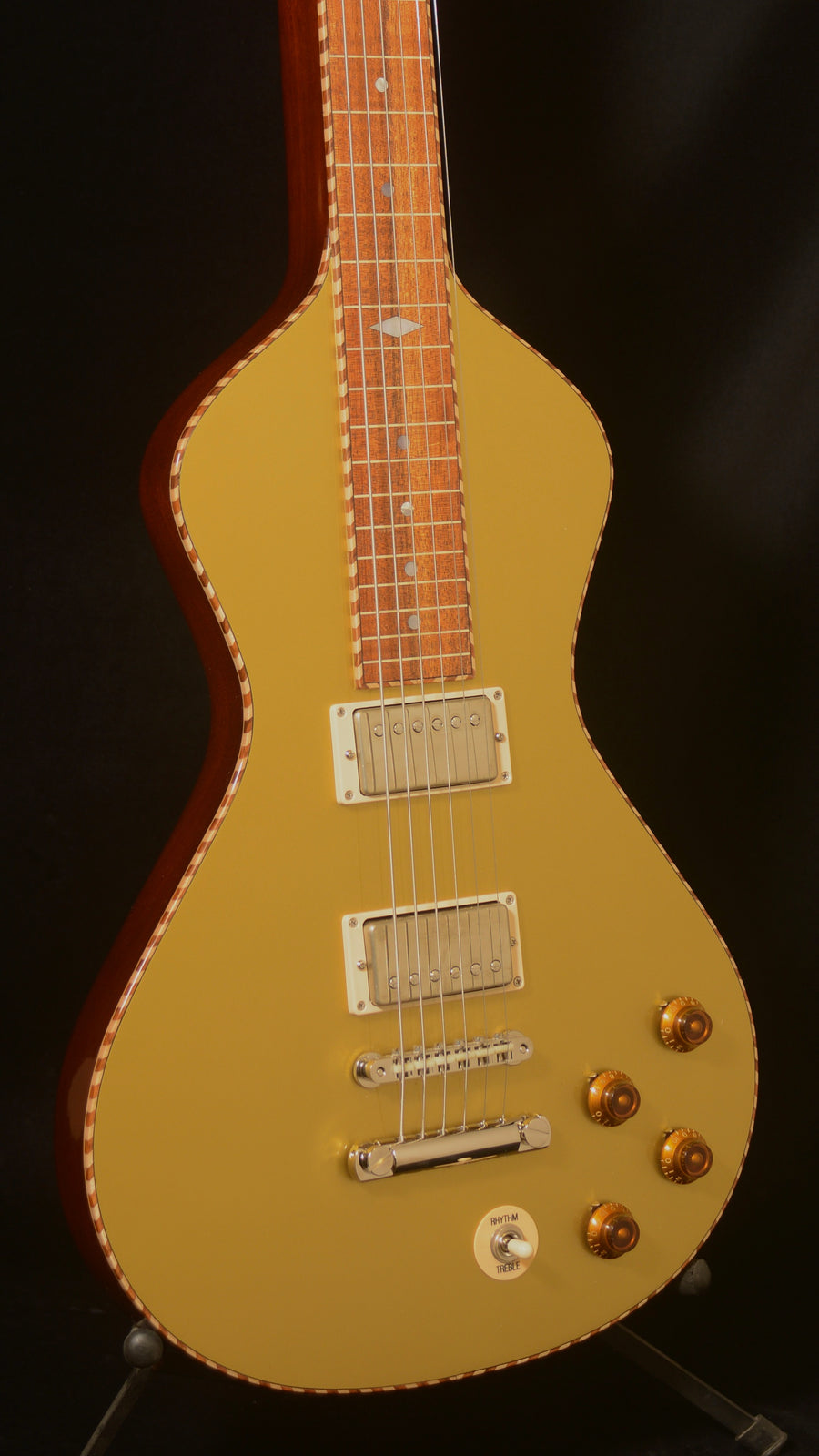 NOW AT WWW.ELECTROHAWAIIAN.COM SOLD 2024 Ben Harper signature Lap Steel Gold Top With Vintage Style Rope Binding!