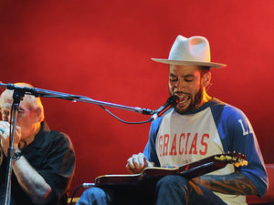 NOW AT WWW.ELECTROHAWAIIAN.COM SOLD 2024 Ben Harper signature Lap Steel Gold Top With Vintage Style Rope Binding!