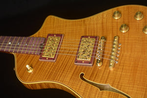 SOLD 2025 Asher Semi Hollow Electro Sonic Master Series - Tempered  Flame Maple with Purple Heart $12,000.00