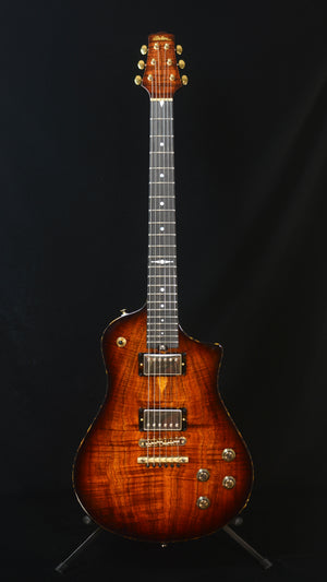 Sold 2025 Asher Electro Sonic Master Series - Spanish Cedar with Flame Koa top $12,000.00