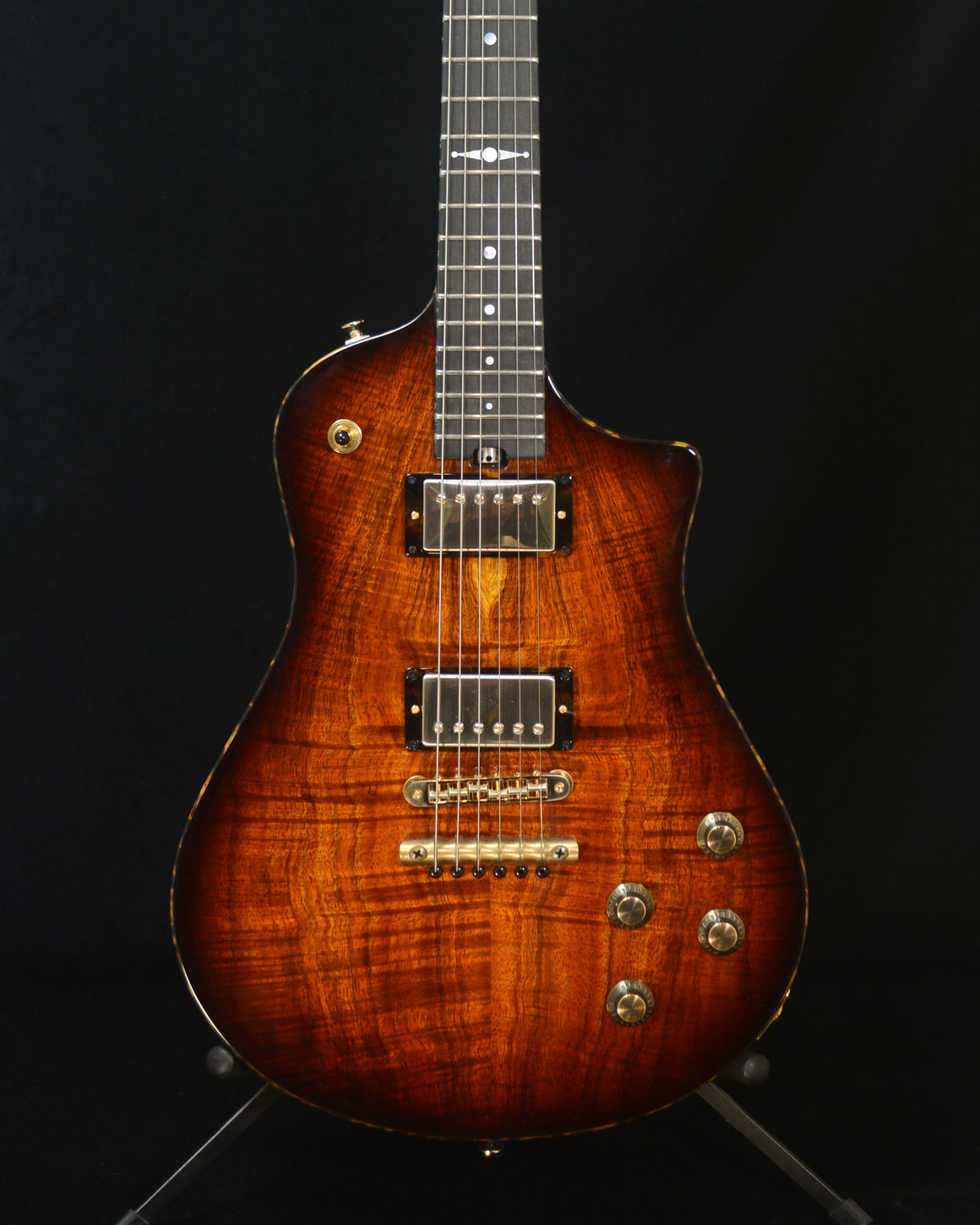 Sold 2025 Asher Electro Sonic Master Series - Spanish Cedar with Flame Koa top $12,000.00