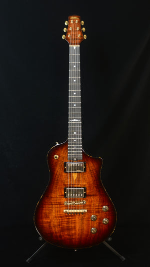 Sold 2025 Asher Electro Sonic Master Series - Spanish Cedar with Flame Koa top $12,000.00