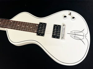SOLD 2023  Hand Pin Striped Electro Hawaiian® Junior Lap Steel WHITE with Gig Bag!
