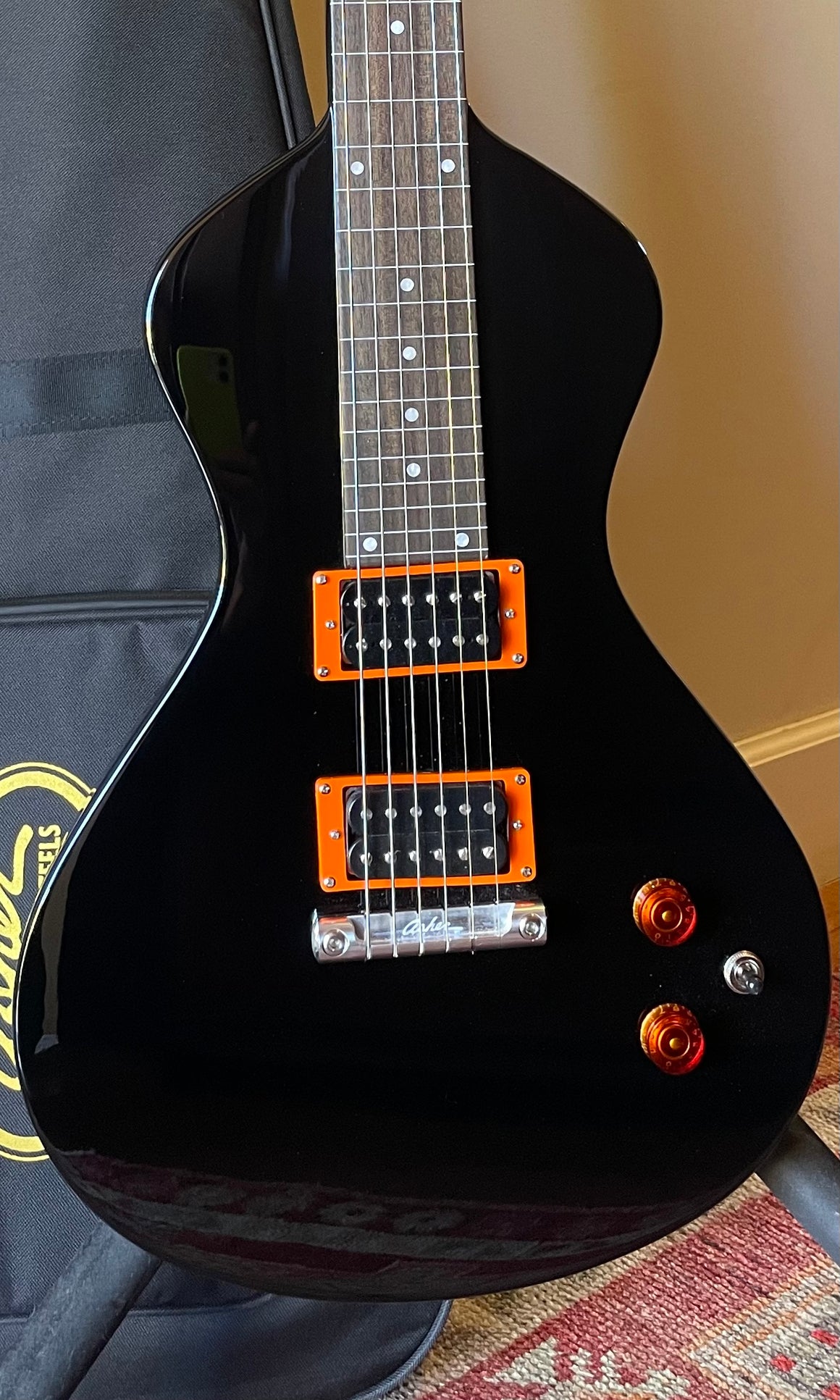 NOW AT WWW.ELECTROHAWAIIAN.COM "COLOR X SERIES" Electro Hawaiian® Junior Lap Steel Black with Gig Bag!