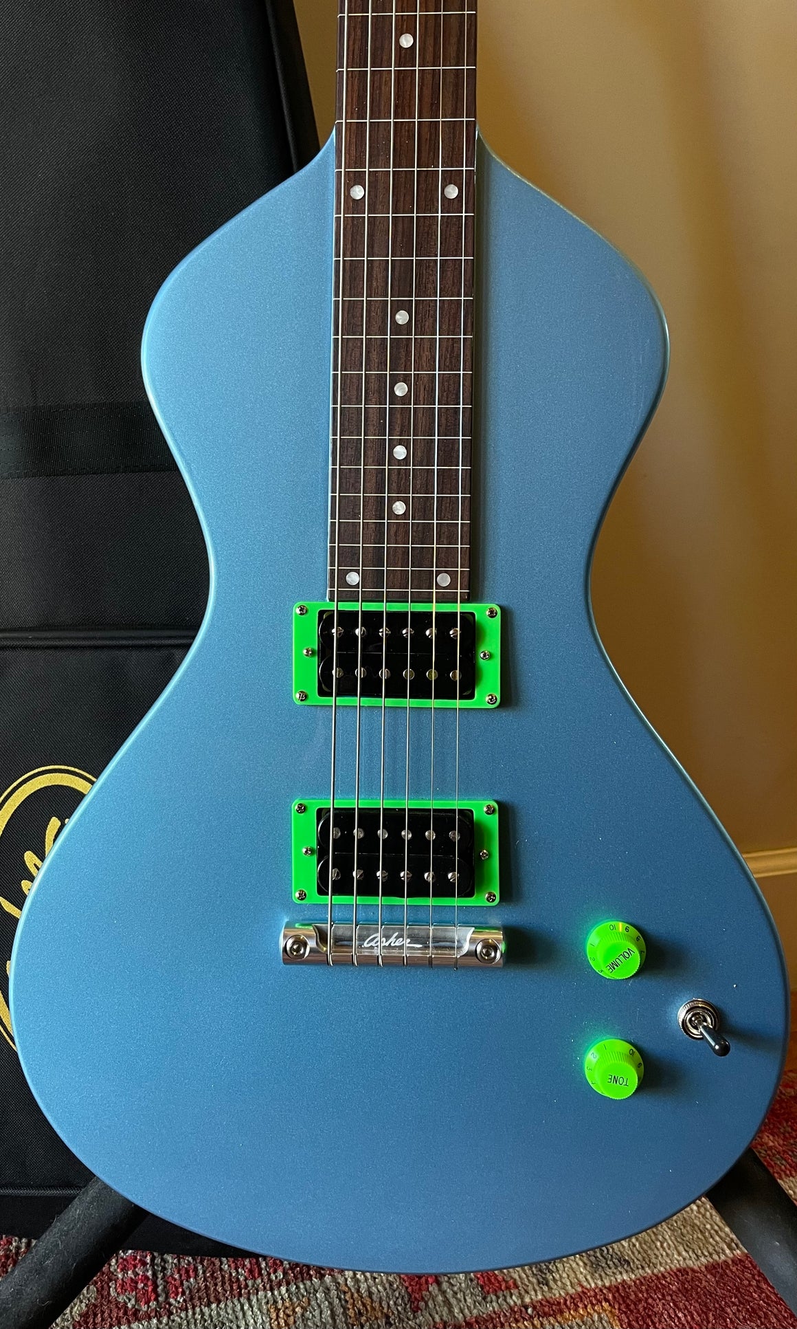 NOW AT WWW.ELECTROHAWAIIAN.COM  "COLOR X SERIES" Electro Hawaiian® Junior Lap Steel Lake Placid Blue with Gig Bag!