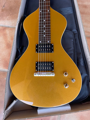 SOLD FACTORY SECOND 2024-25 Asher Electro Hawaiian® Junior Lap Steel Gold Top with Gig Bag!!