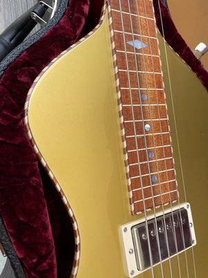 NOW AT WWW.ELECTROHAWAIIAN.COM SOLD 2024 Ben Harper signature Lap Steel Gold Top With Vintage Style Rope Binding!