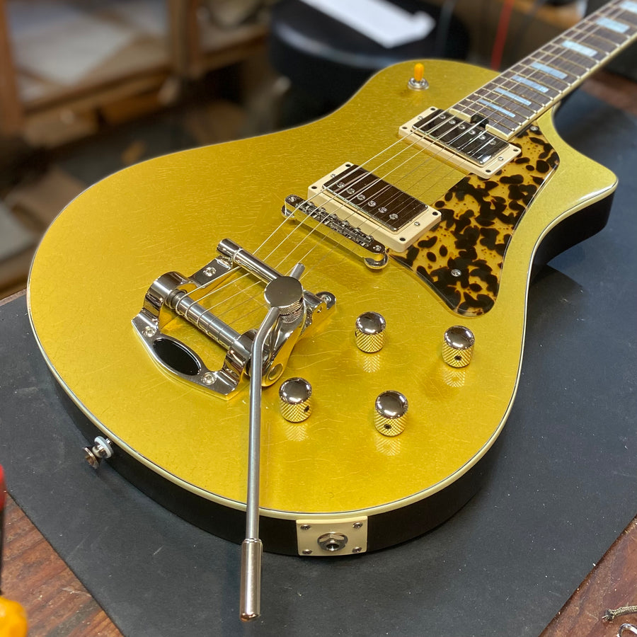 SOLD 2022 Custom Asher Electro Sonic Gold Top 24.75 inch Scale