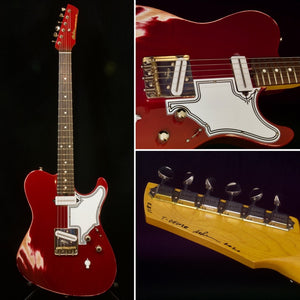 SOLD 2020 Asher T Deluxe Candy Cane Relic Vintage Series with our T Blade Pickups and Demeter Mid Boost