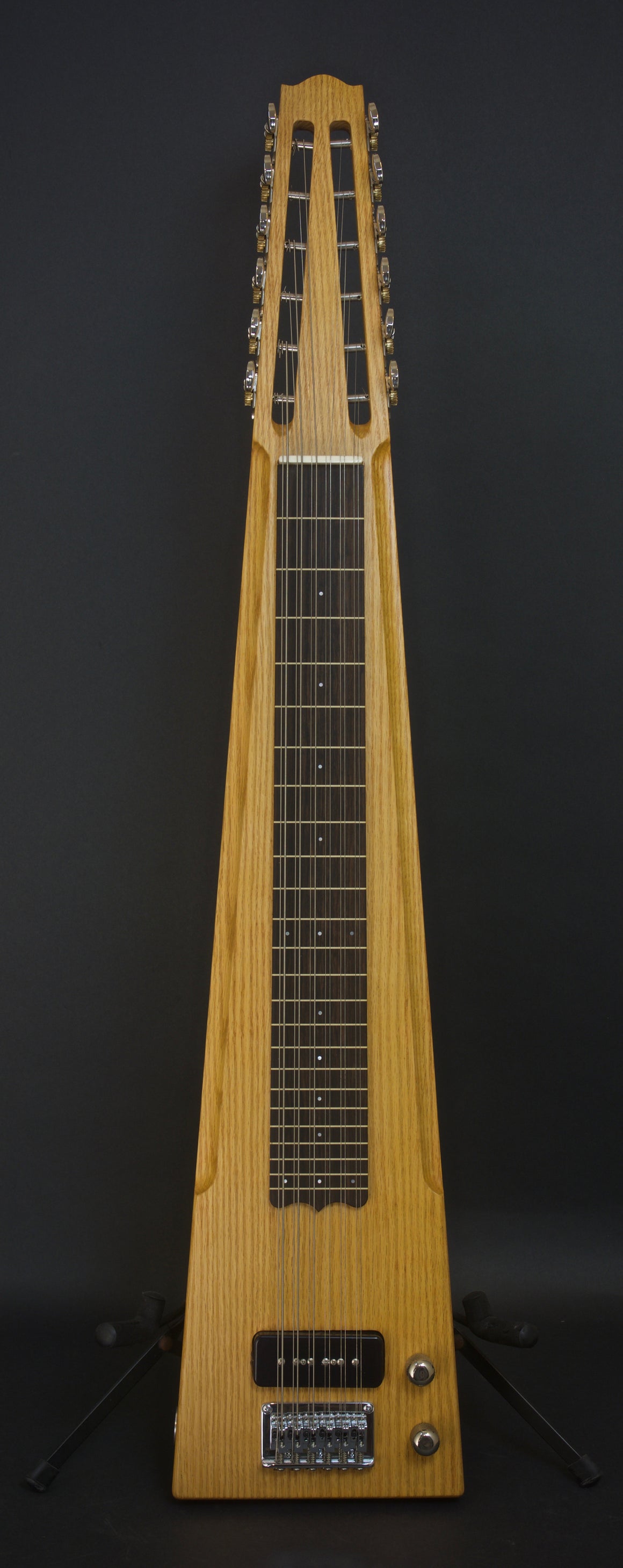 SOLD 2018 Asher Electro Hawaiian 12-String Lap Steel Custom Shop, Red Oak, #1105, #2 of 2