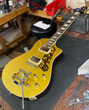 SOLD 2022 Custom Asher Electro Sonic Gold Top 24.75 inch Scale