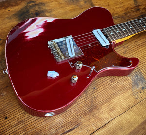 SOLD 2020 Asher T Deluxe Candy Cane Relic Vintage Series with our T Blade Pickups and Demeter Mid Boost