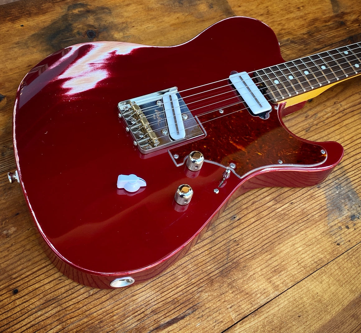 SOLD 2020 Asher T Deluxe Candy Cane Relic Vintage Series with our T Blade Pickups and Demeter Mid Boost
