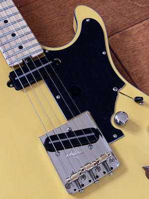 SOLD 2022 Asher T Deluxe with Swamp Ash Bound Body in TV Yellow, #1273