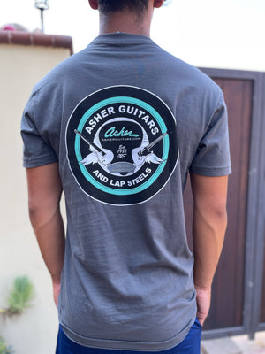 NEW Asher Guitars "The Logo" Men's 100% Cotton Premium T Shirt - Gray