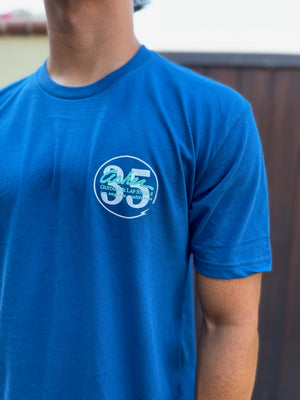 NEW Asher Guitars "The Logo" Men's 100% Cotton Premium T Shirt - Ocean Blue