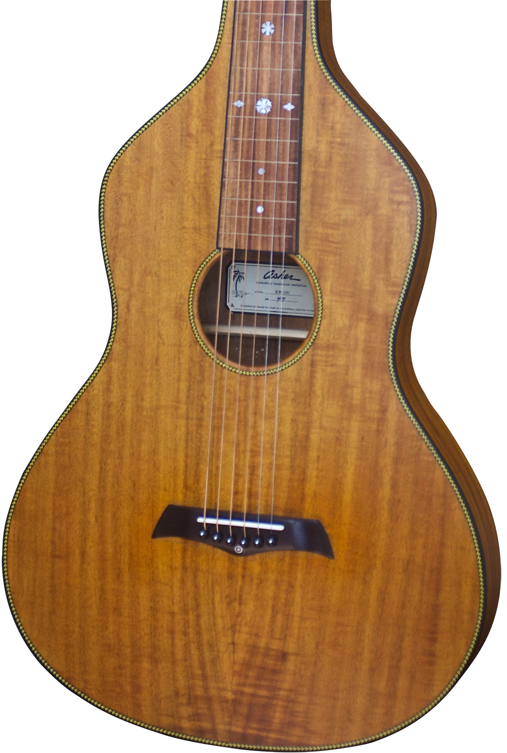 SOLD Asher Acoustic Hawaiian Imperial Lap Steel with custom Snowflake Inlay #047