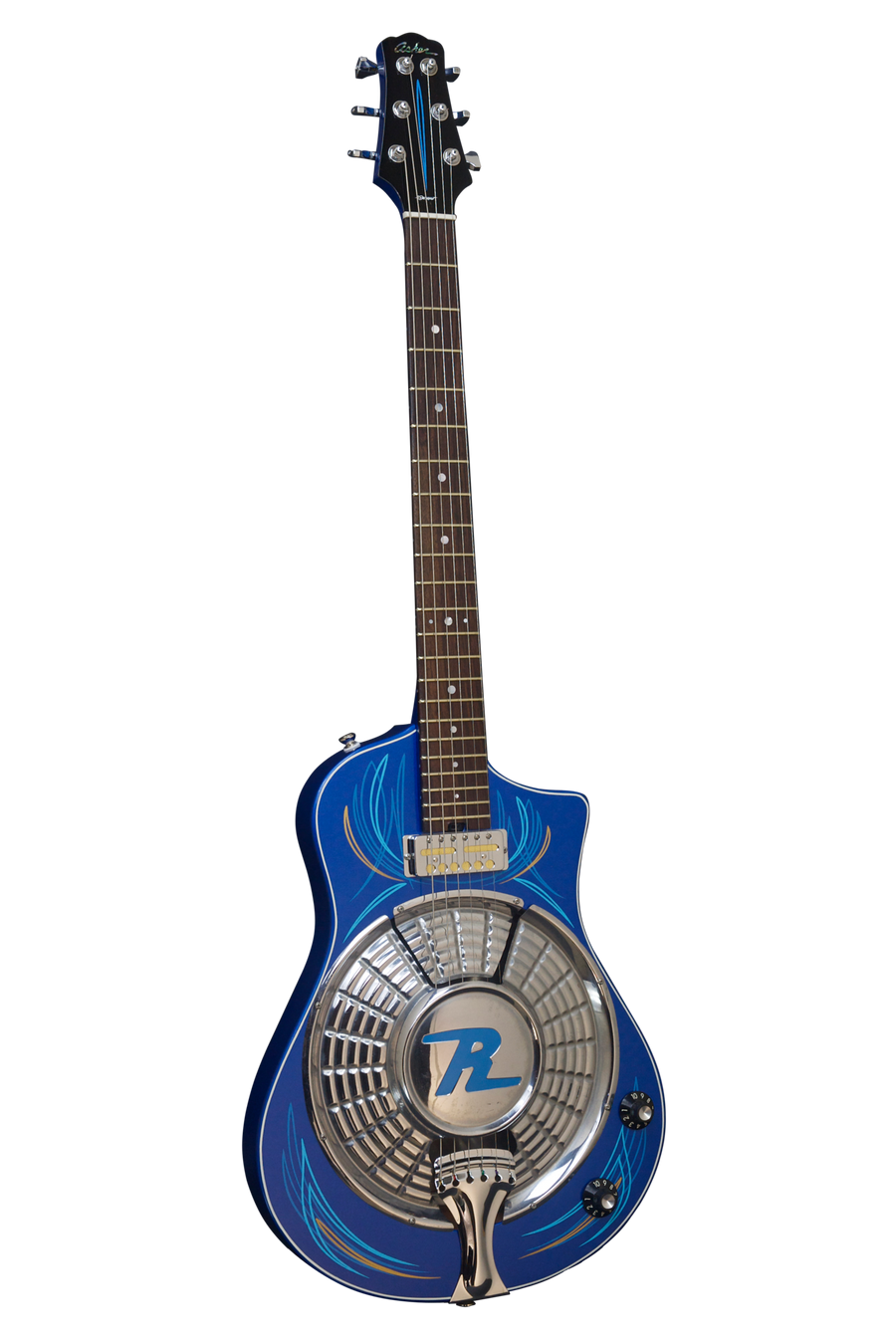 SOLD Asher Resosonic "Rambler" in Lake Placid Blue with Hand Pin Striping, #861