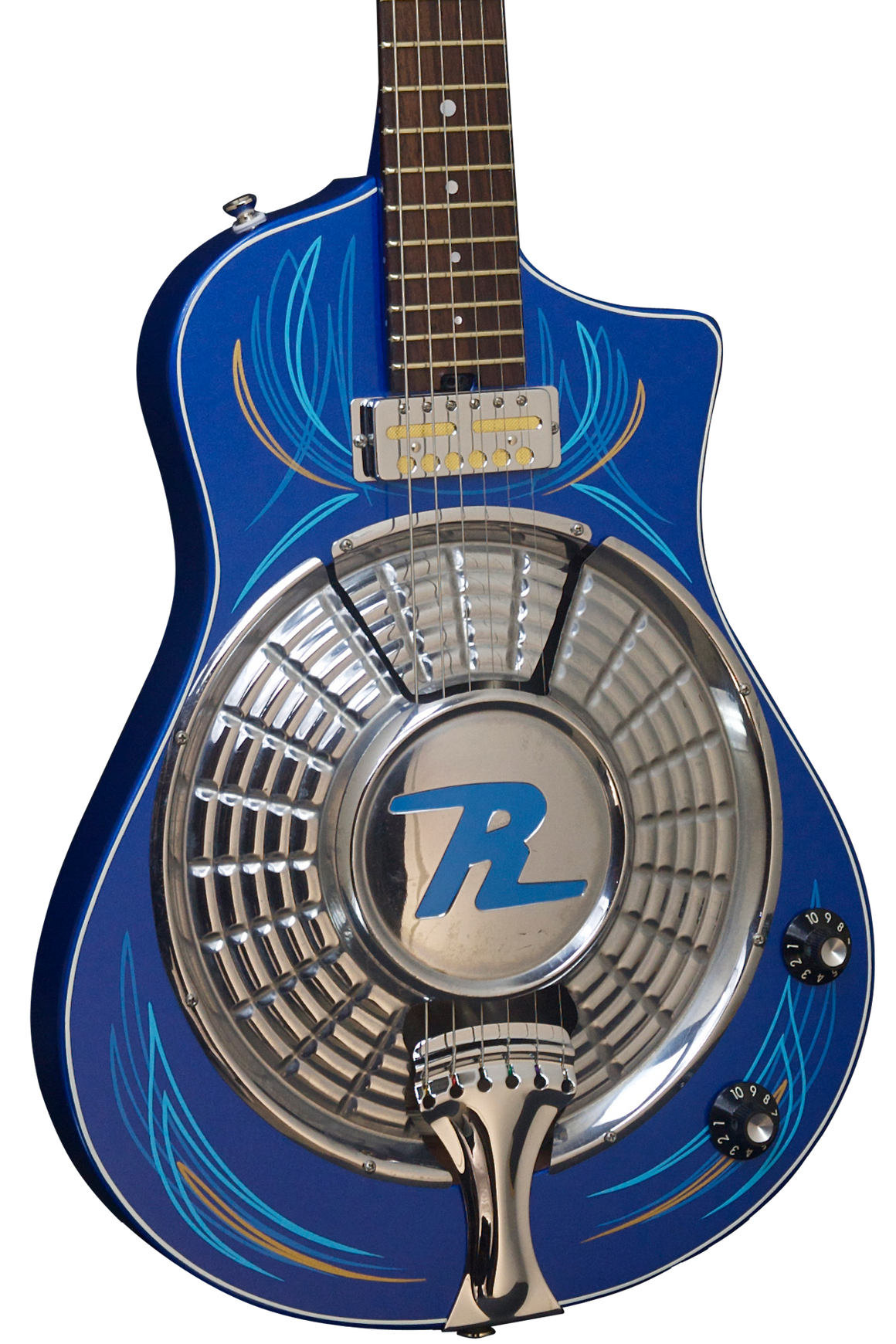 SOLD Asher Resosonic "Rambler" in Lake Placid Blue with Hand Pin Striping, #861