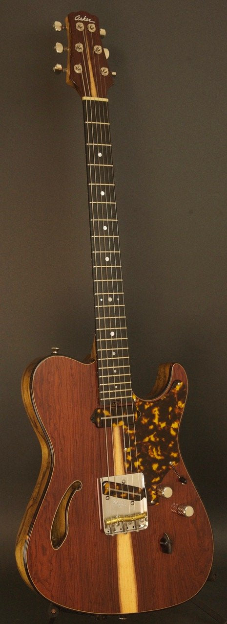 SOLD $5750.00 Asher Hollow T Deluxe Master Series Black Limba, Bolivian Rosewood, Tortoise and Sterling Silver Detail #778 MINT CONDITION