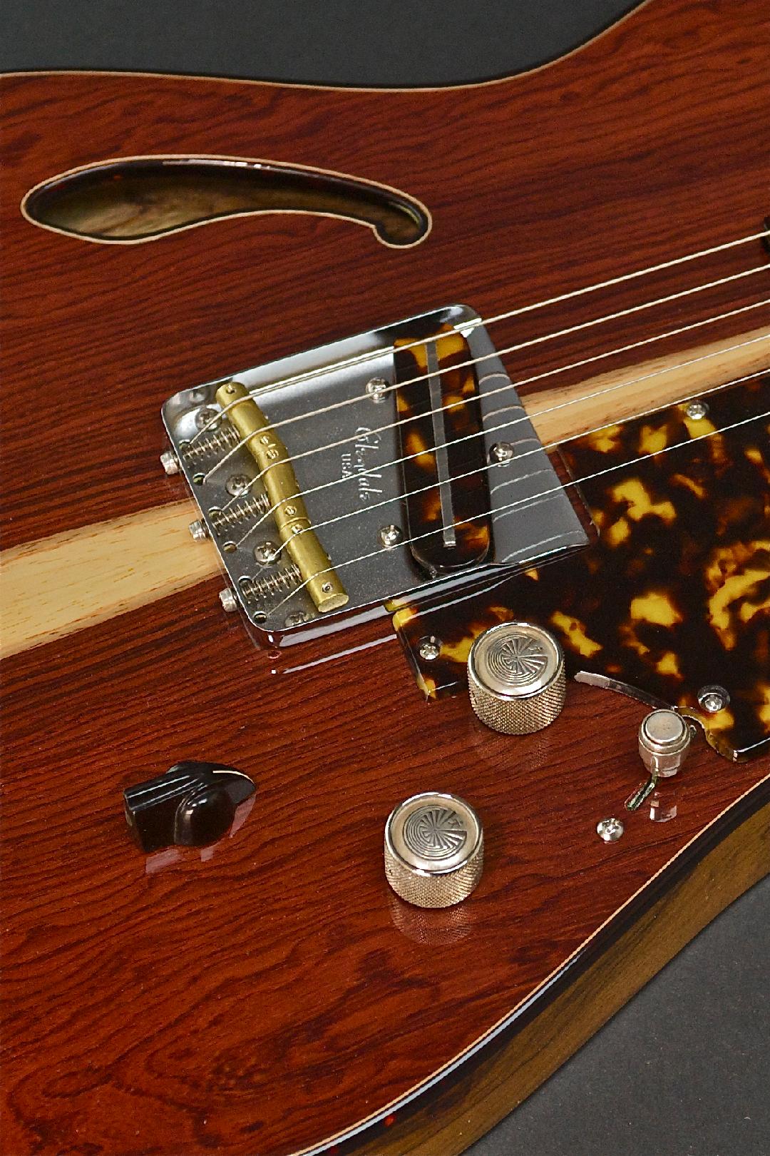 SOLD $5750.00 Asher Hollow T Deluxe Master Series Black Limba, Bolivian Rosewood, Tortoise and Sterling Silver Detail #778 MINT CONDITION