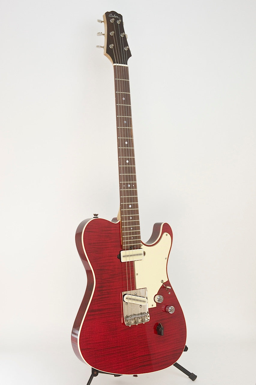SOLD Asher T Deluxe™ Guitar, Trans Cherry Nitro with Brazilian Rosewood Detail, #704