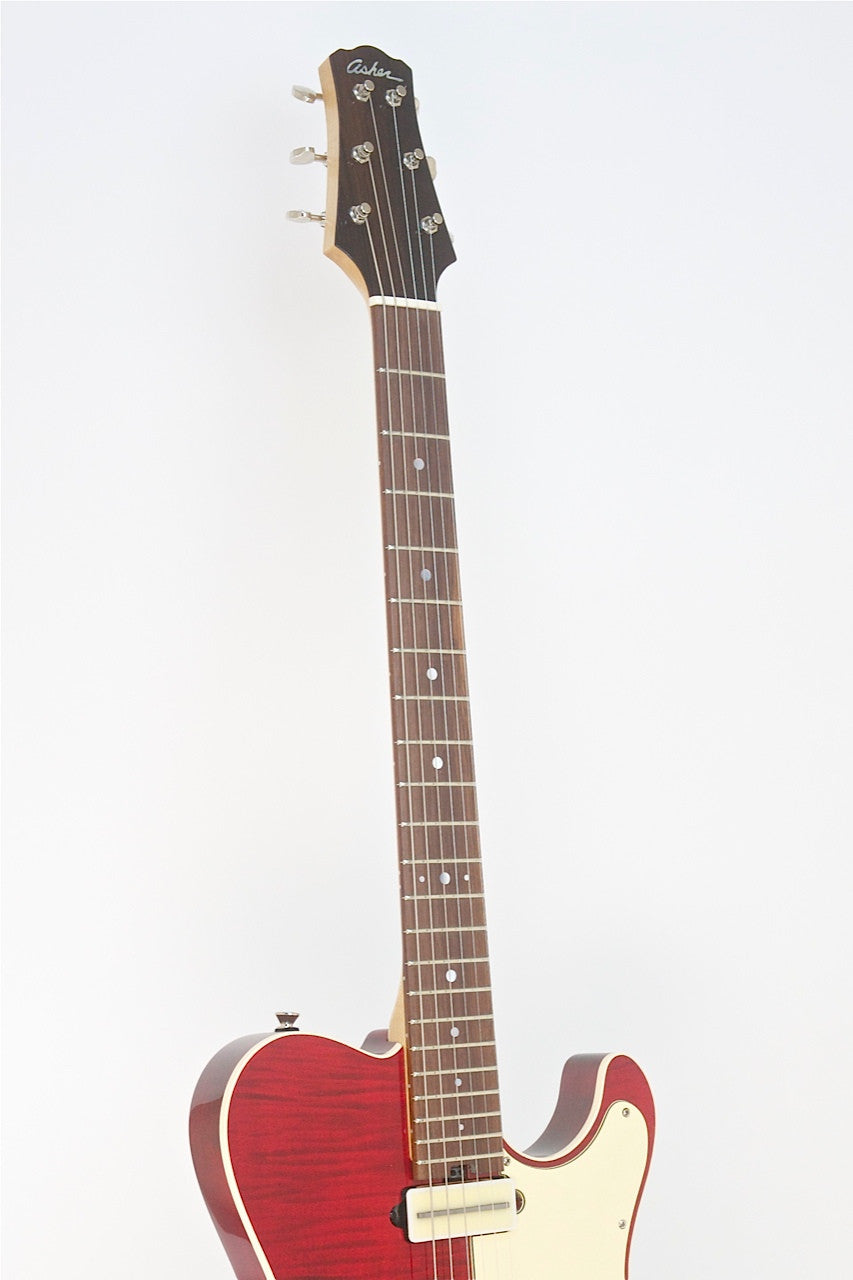 SOLD Asher T Deluxe™ Guitar, Trans Cherry Nitro with Brazilian Rosewood Detail, #704