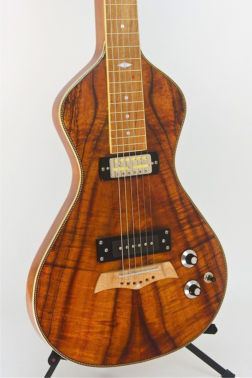 SOLD Asher Electro Hawaiian® Model I Koa Lap Steel with Gold Foil Pickups, s/n# 770