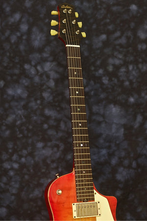 SOLD 2014 Asher Electro Sonic Guitar, Carved Flame Maple Top, Cherry Burst Nitro,  #799