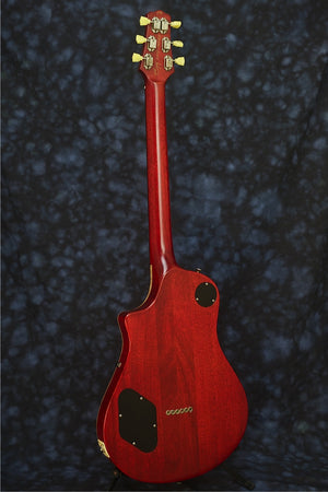 SOLD 2014 Asher Electro Sonic Guitar, Carved Flame Maple Top, Cherry Burst Nitro,  #799