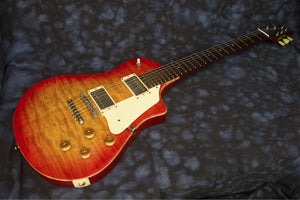 SOLD 2014 Asher Electro Sonic Guitar, Carved Flame Maple Top, Cherry Burst Nitro,  #799