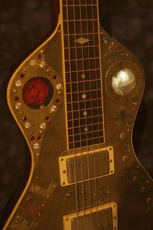 SOLD Voodoo Lap Steel - Asher Lap Steel Embellished by Artists Don Moser