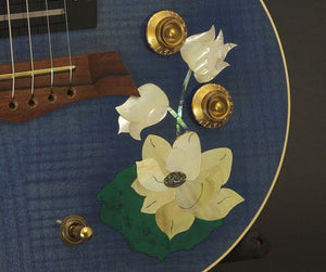 SOLD Rare Asher 2005 "Lotus Flower" #1 of 1 Electro Hawaiian Model I Lap Steel w/ Custom Hand Cut Inlay - Great Condition