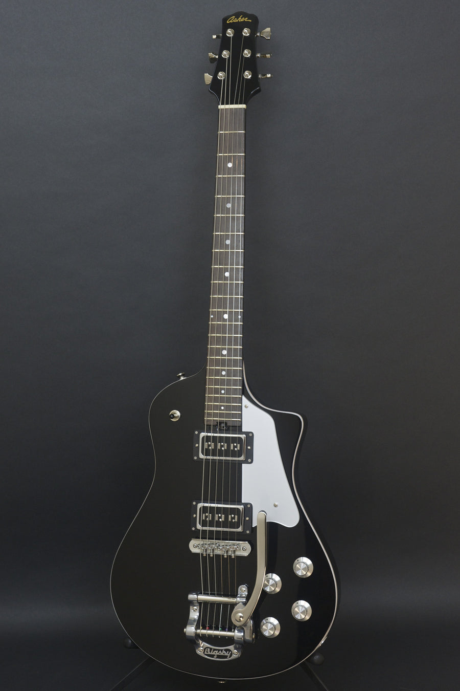 SOLD Asher 2016 Electro Sonic Neck Thru - Black Beauty with Bigsby #909