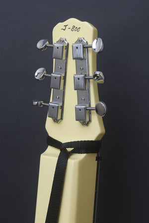 SOLD 2016 Asher Electro Hawaiian Junior with Belly Bar and Pin Striping - Antique White