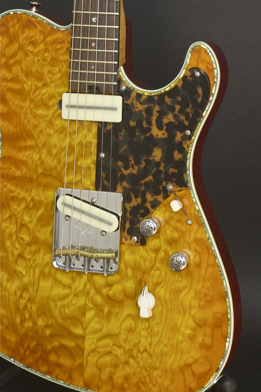 SOLD Asher 2016 T Deluxe Master Series Curly Maple with Abalone Trim, #918