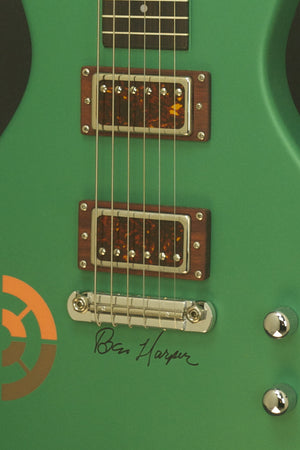 SOLD "Signed" Asher Ben Harper and the Innocent Criminals *Custom* Special Edition Lap Steel, Rasta Green
