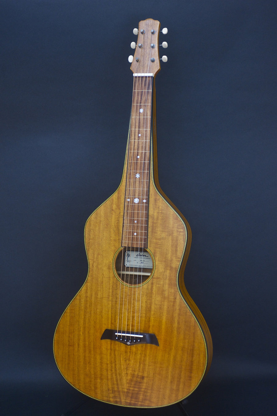 SOLD Asher Acoustic Hawaiian Imperial Lap Steel with custom Snowflake Inlay #047