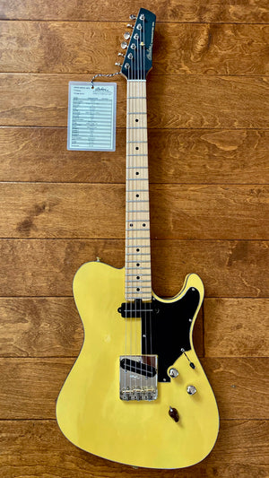SOLD 2022 Asher T Deluxe with Swamp Ash Bound Body in TV Yellow, #1273
