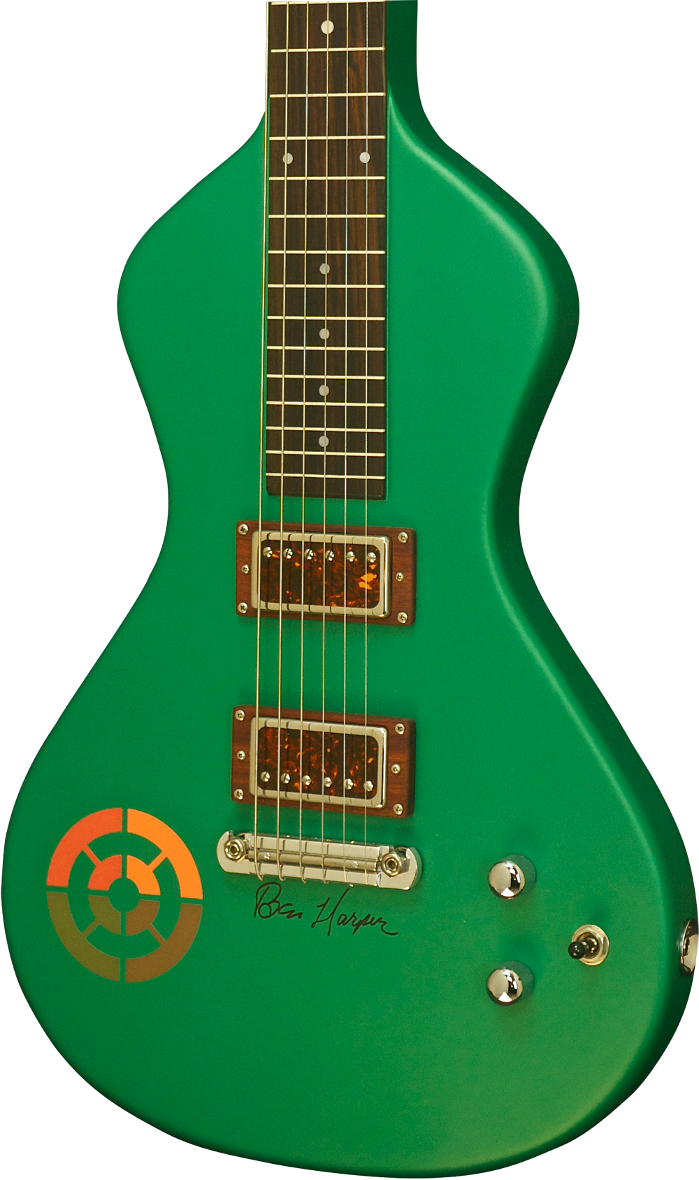 SOLD "Signed" Asher Ben Harper and the Innocent Criminals *Custom* Special Edition Lap Steel, Rasta Green