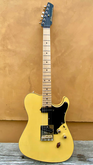 SOLD 2022 Asher T Deluxe with Swamp Ash Bound Body in TV Yellow, #1273