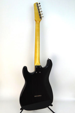 SOLD  Asher "Mozo" #809 Trans Black Nitro Guitar with Gold Anodized Pickguard