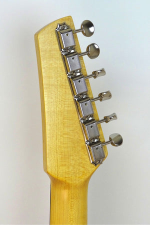 SOLD  Asher "Mozo" #809 Trans Black Nitro Guitar with Gold Anodized Pickguard