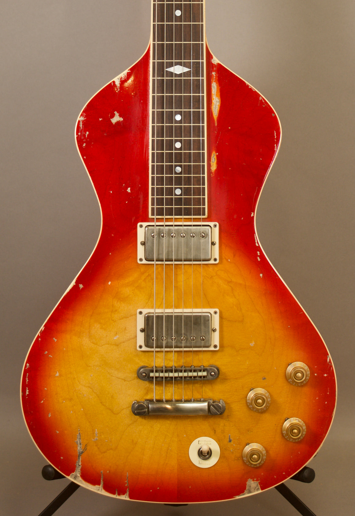 NOW AT WWW.ELECTROHAWAIIAN.COM SOLD 2022 Asher Ben Harper Signature Model Lap Steel - Maple Top with Relic'd Nitro Cherry Burst