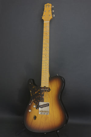 SOLD 2017 T Deluxe Tobacco Burst Lefty with Tortoise Pick Guard, #1016