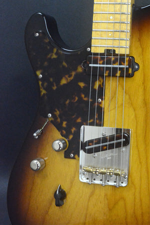 SOLD 2017 T Deluxe Tobacco Burst Lefty with Tortoise Pick Guard, #1016